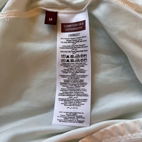 BNWOT COMPTOIR DES COTONNIERES SILK BLEND WHITE FLOWY TANK - Picture 5 of 7